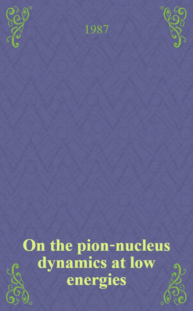 On the pion-nucleus dynamics at low energies