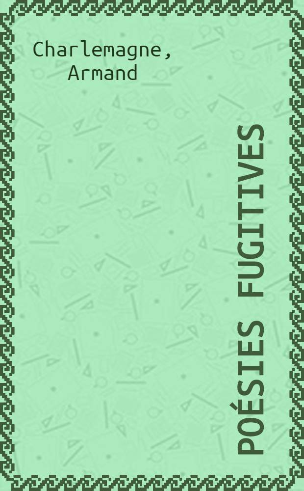 Poésies fugitives