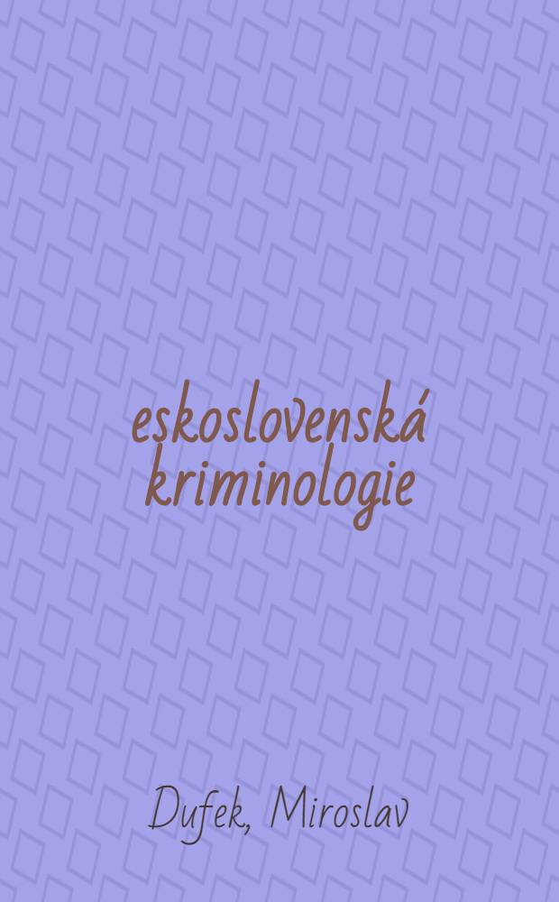 Československá kriminologie
