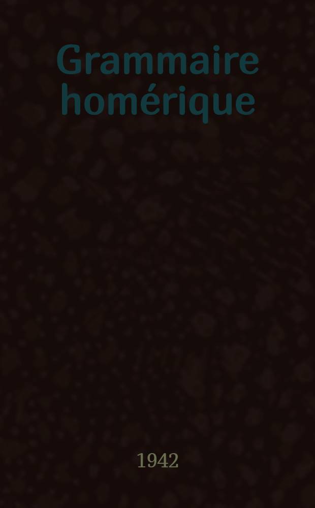 Grammaire homérique
