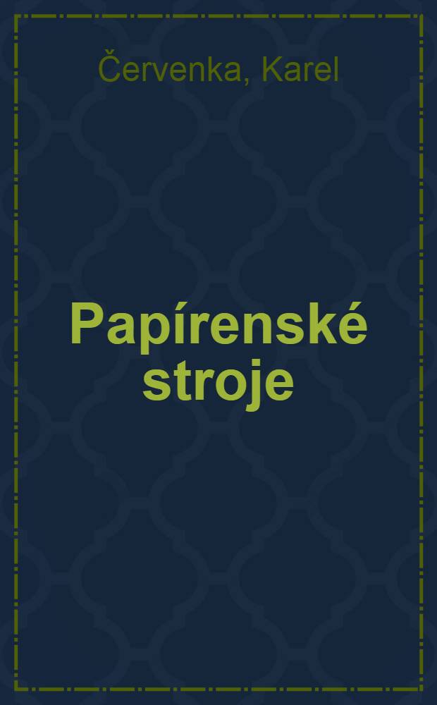 Papírenské stroje