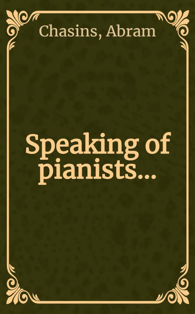 Speaking of pianists ...