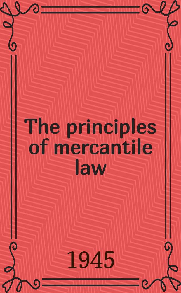 The principles of mercantile law