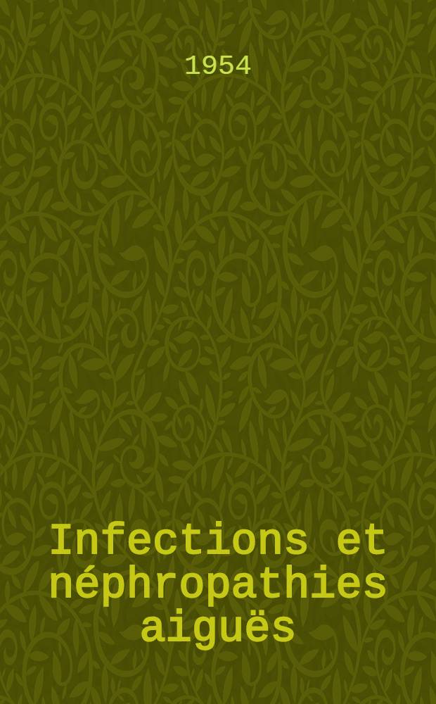 Infections et néphropathies aiguës : Thèse ..