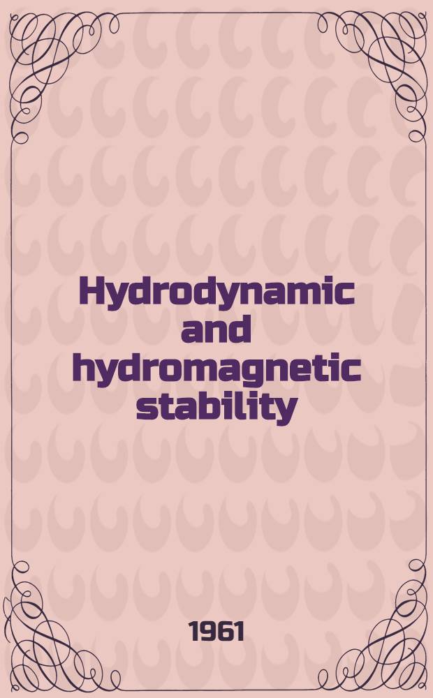 Hydrodynamic and hydromagnetic stability