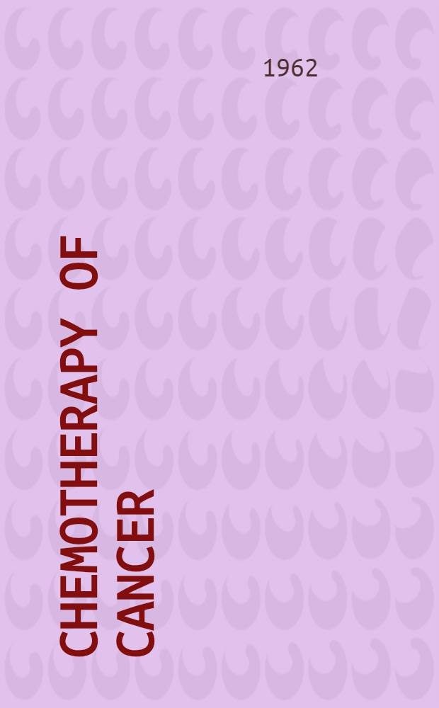 Chemotherapy of cancer