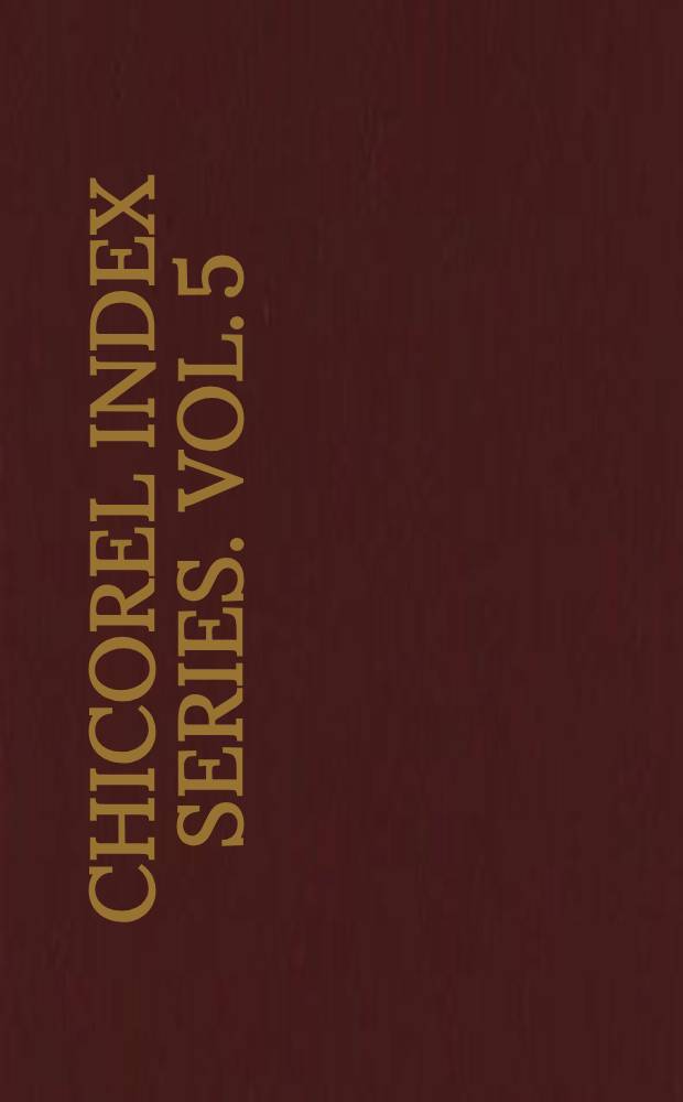 Chicorel index series. Vol. 5 : Chicorel index to poetry in anthologies and collections in print