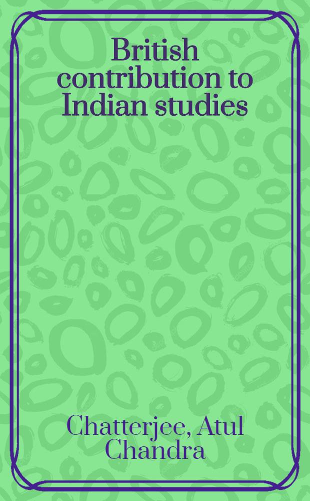 British contribution to Indian studies