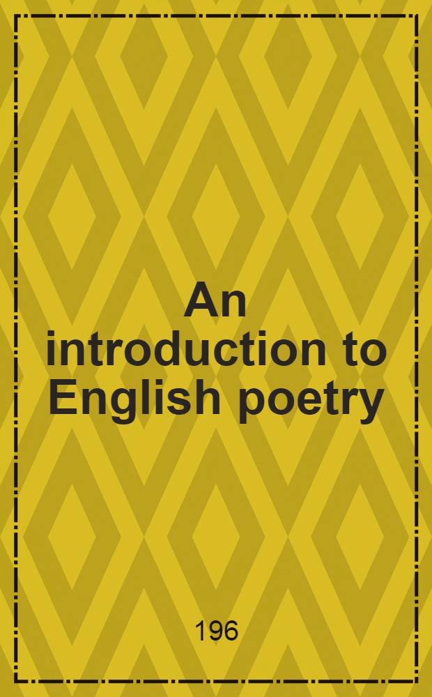 An introduction to English poetry