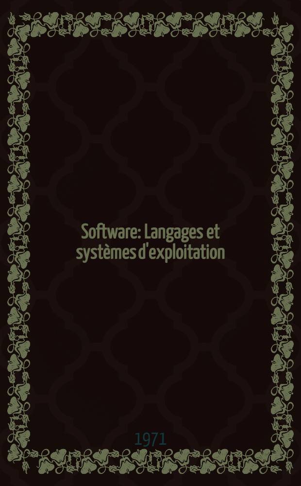 Software : Langages et systèmes d'exploitation
