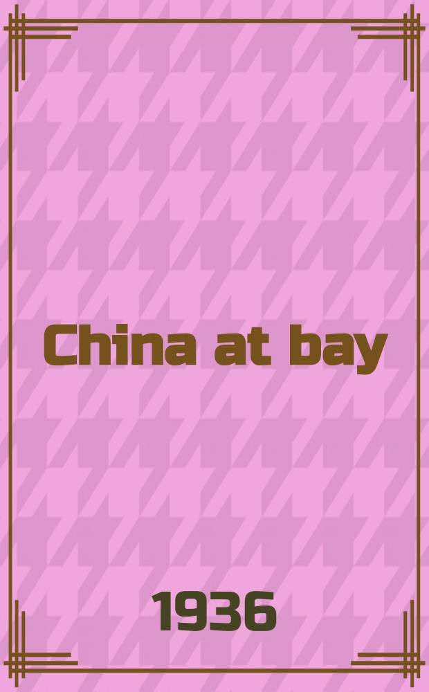 China at bay