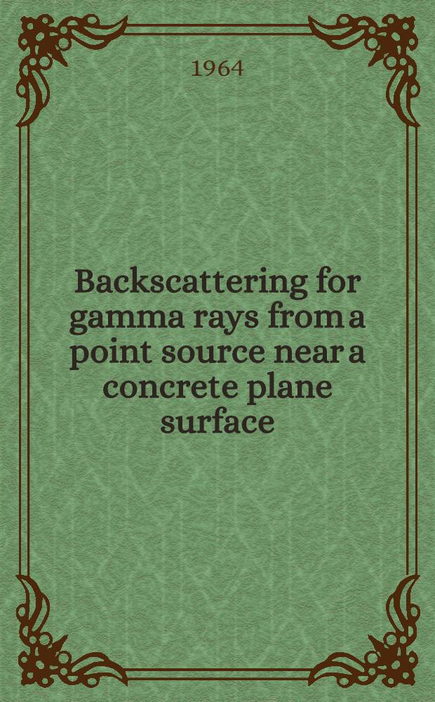 Backscattering for gamma rays from a point source near a concrete plane surface