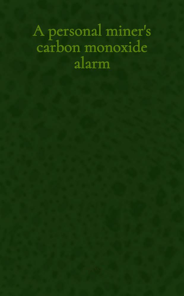 A personal miner's carbon monoxide alarm