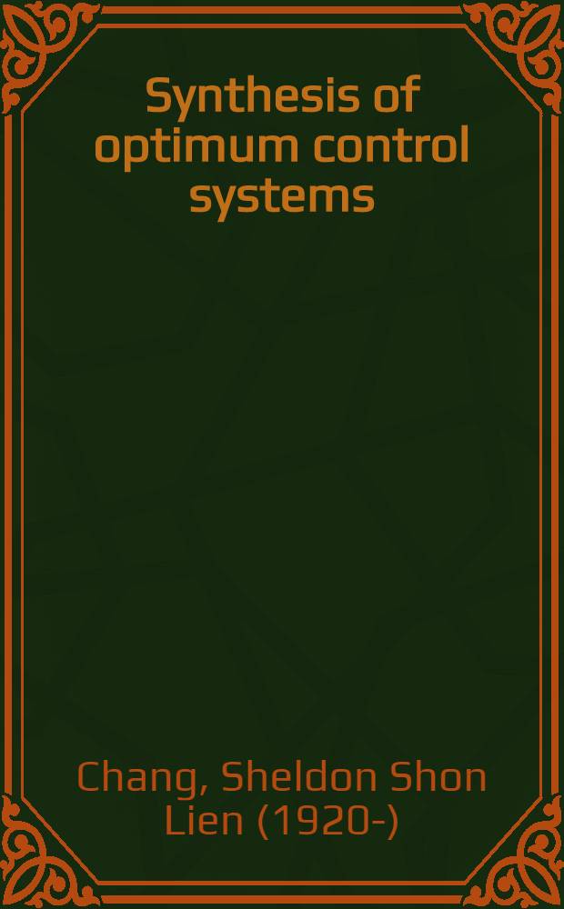 Synthesis of optimum control systems