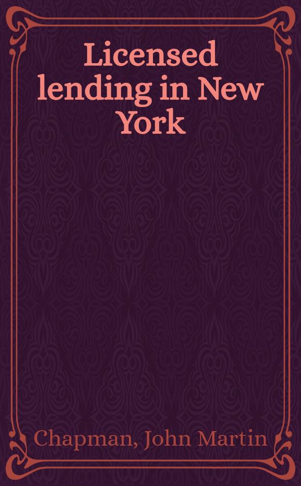 Licensed lending in New York