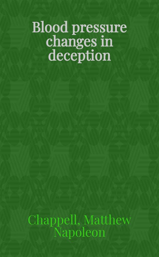 Blood pressure changes in deception