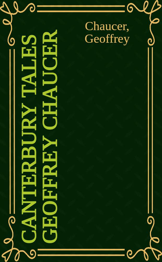 Canterbury Tales Geoffrey Chaucer