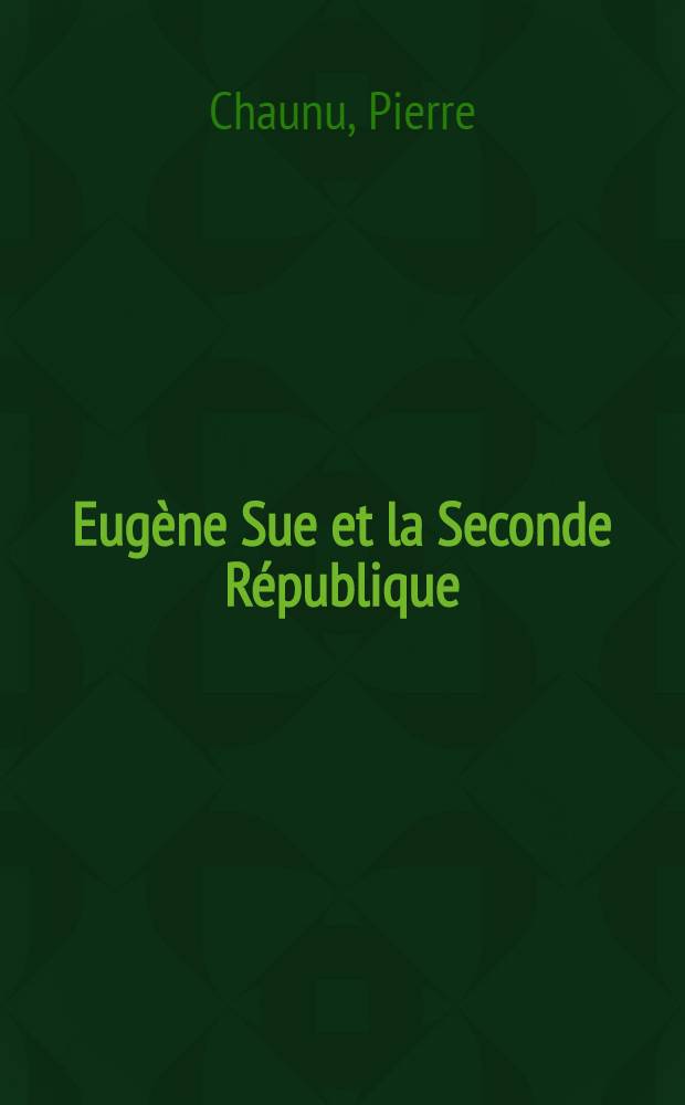 Eugène Sue et la Seconde République