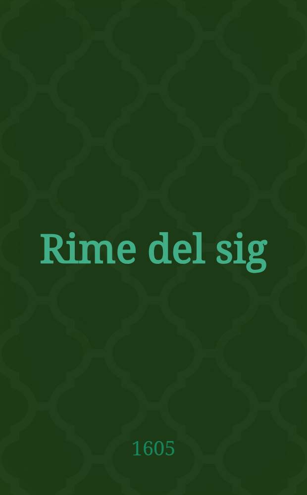 Rime del sig
