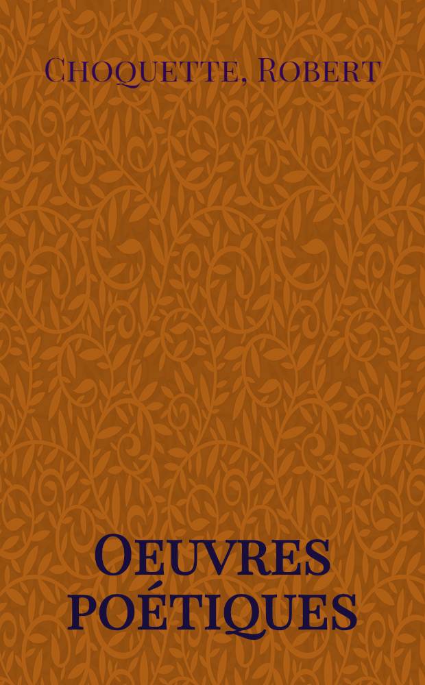 Oeuvres poétiques