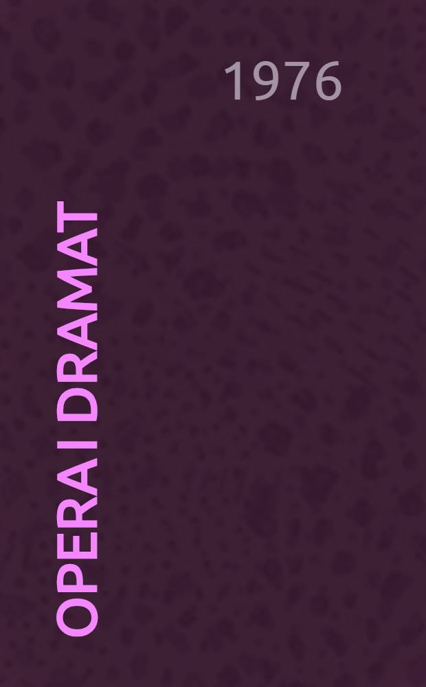 Opera i dramat