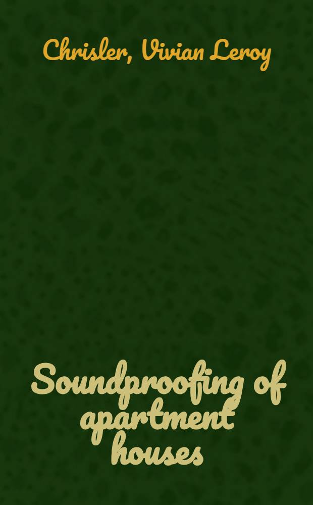 Soundproofing of apartment houses