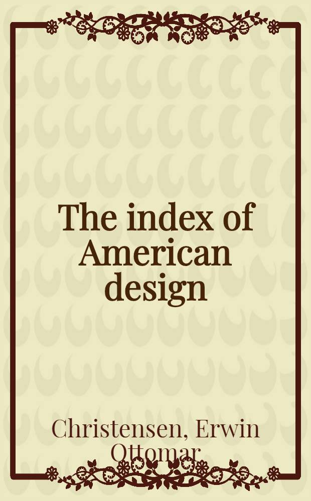The index of American design