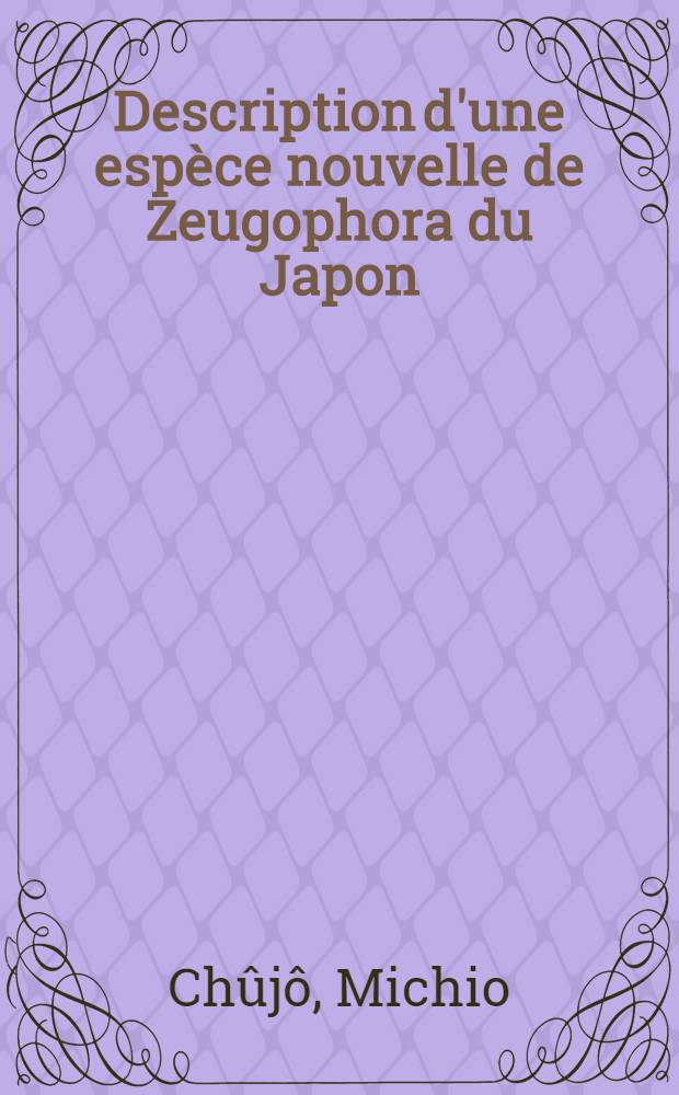Description d'une espèce nouvelle de Zeugophora du Japon
