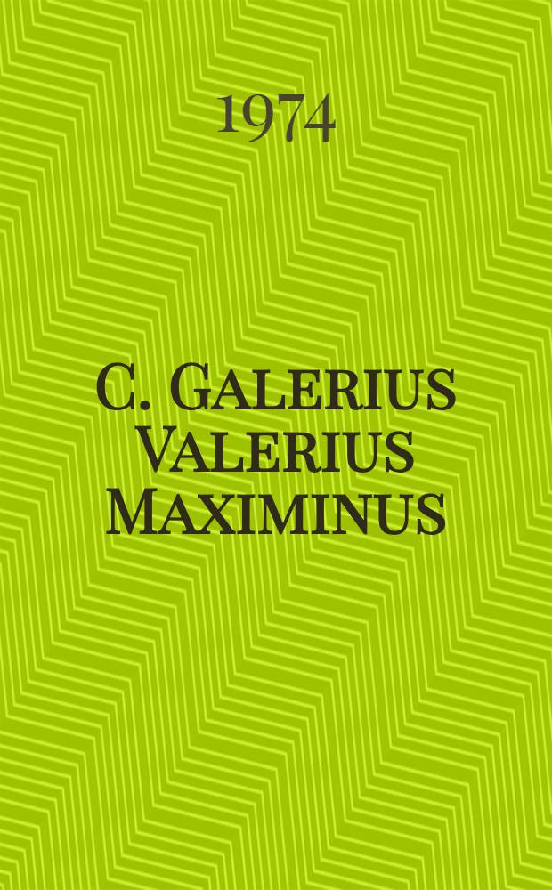 C. Galerius Valerius Maximinus : Studier over politik og religion i romerriget 305-13