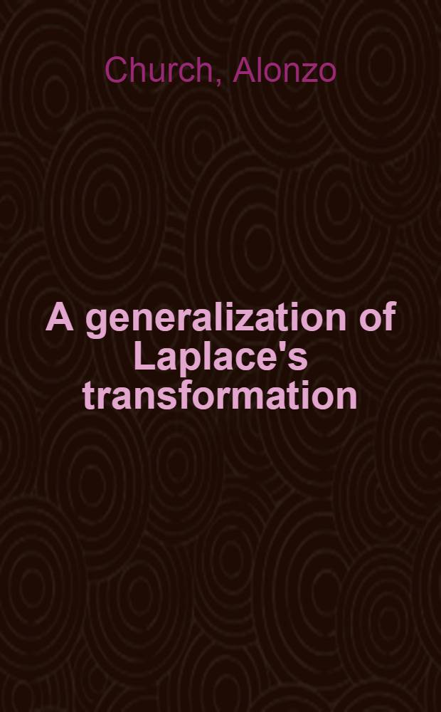 A generalization of Laplace's transformation