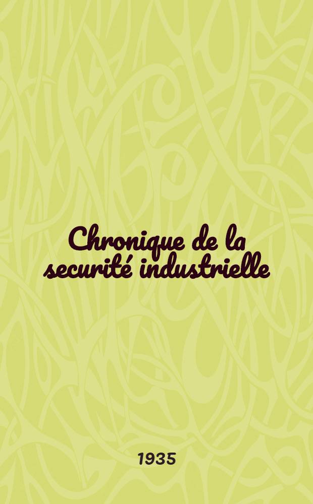 Chronique de la securité industrielle