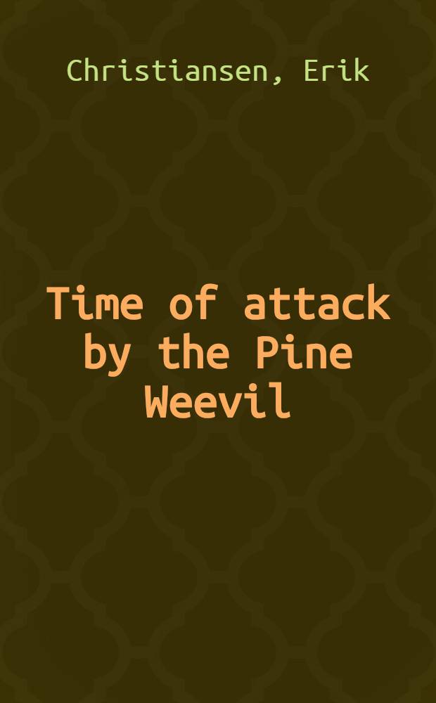 Time of attack by the Pine Weevil (Hylobius abietis L.) in Young reforestation areas