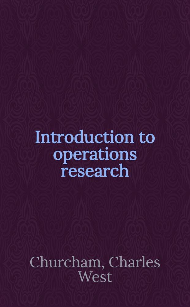 Introduction to operations research