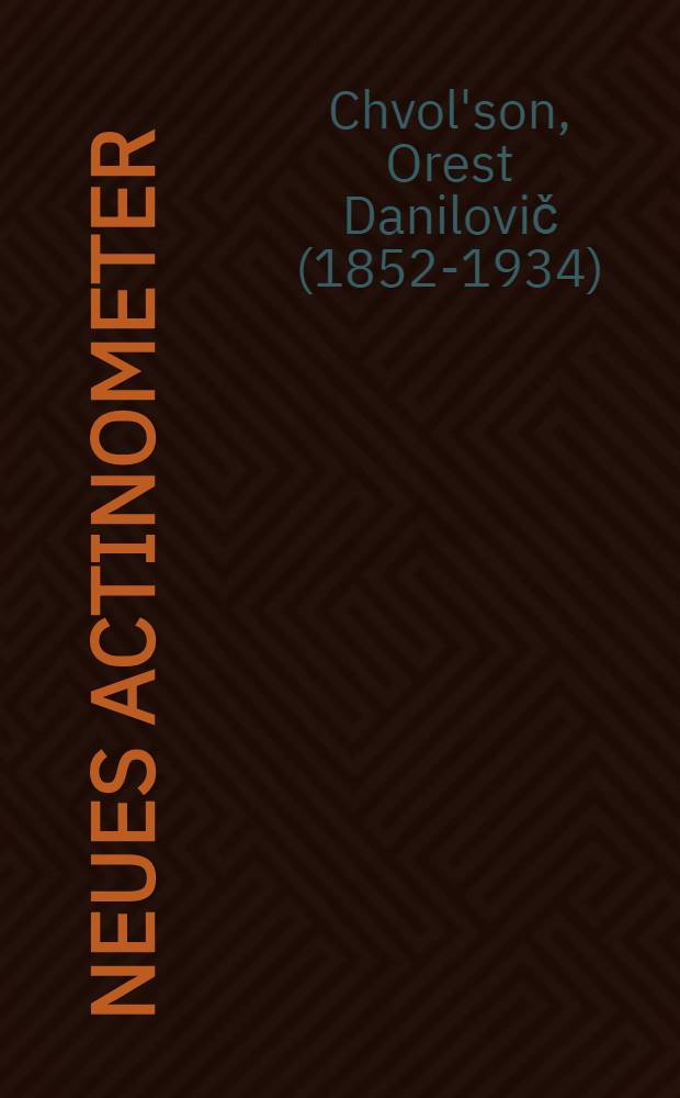 Neues actinometer