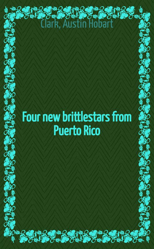 Four new brittlestars from Puerto Rico