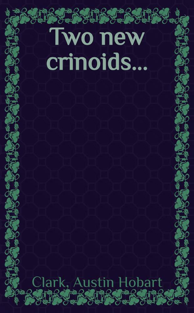 Two new crinoids ...