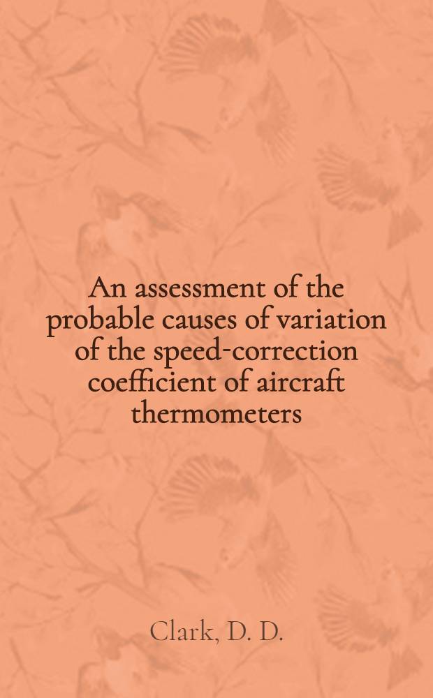 An assessment of the probable causes of variation of the speed-correction coefficient of aircraft thermometers