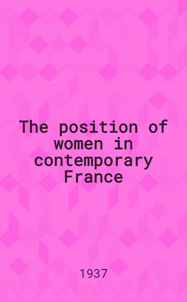The position of women in contemporary France