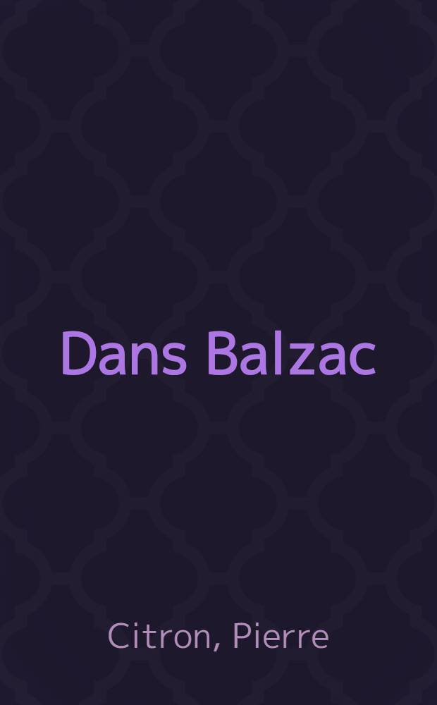 Dans Balzac