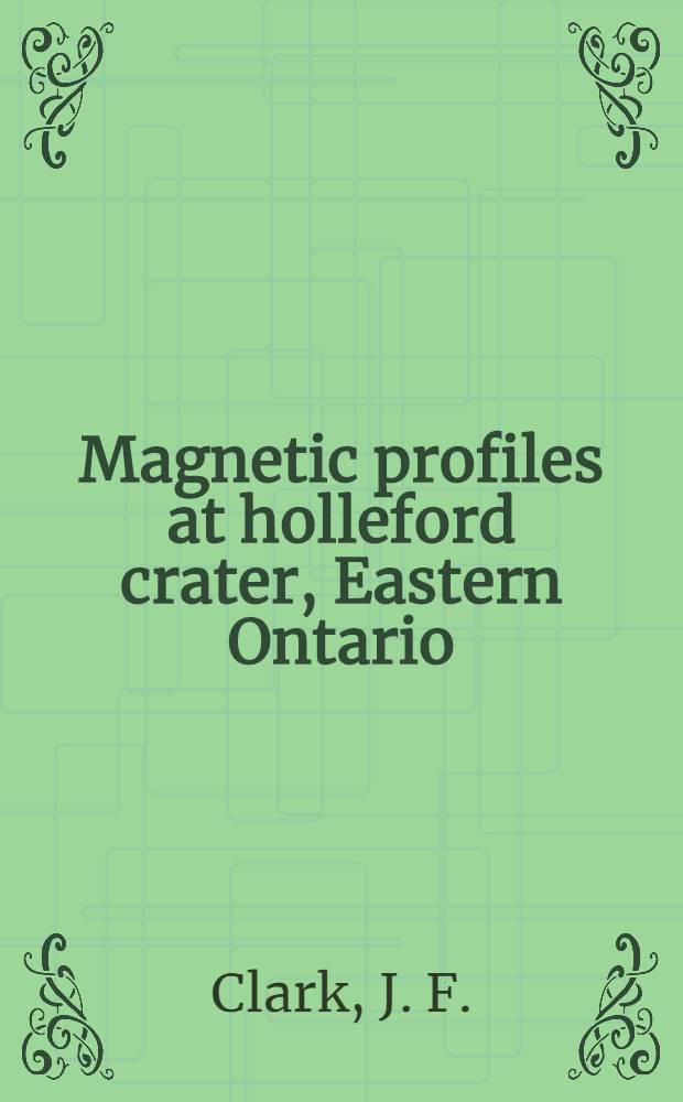 Magnetic profiles at holleford crater, Eastern Ontario