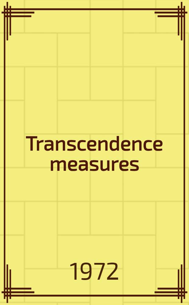 Transcendence measures : Acad. proefschr