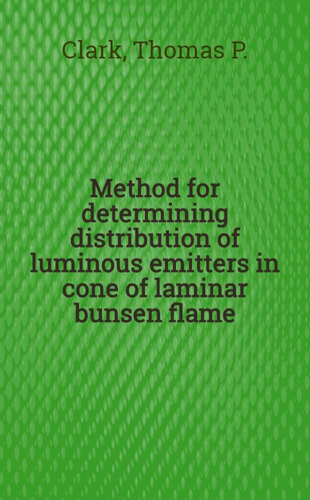 Method for determining distribution of luminous emitters in cone of laminar bunsen flame