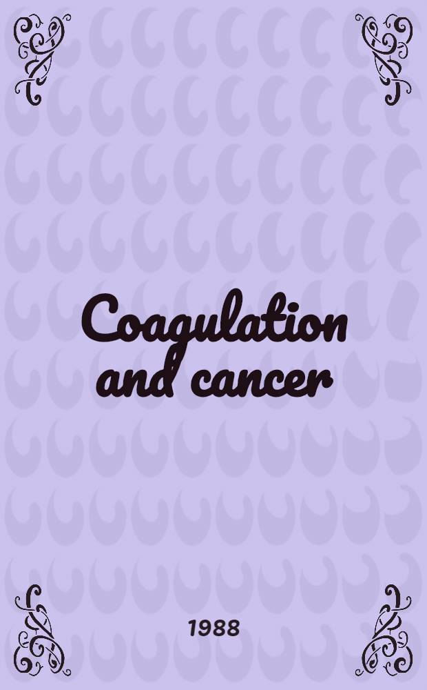 Coagulation and cancer