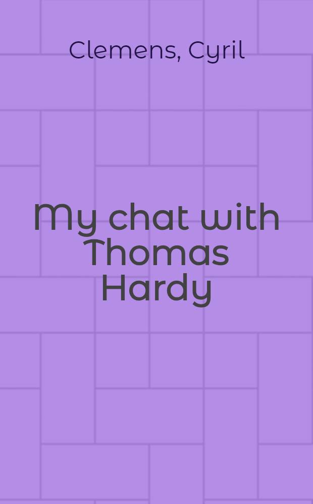 My chat with Thomas Hardy