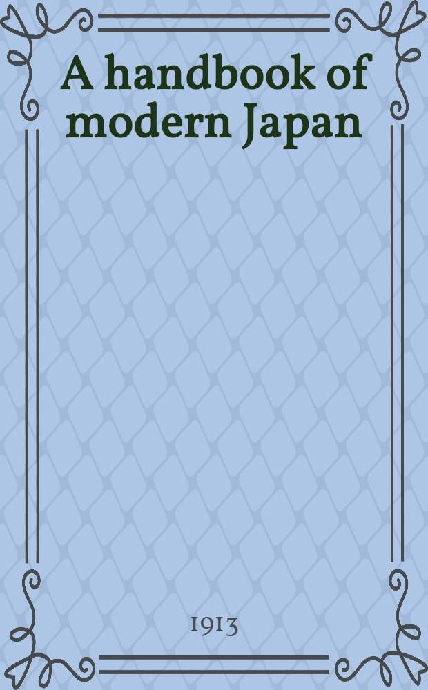 A handbook of modern Japan