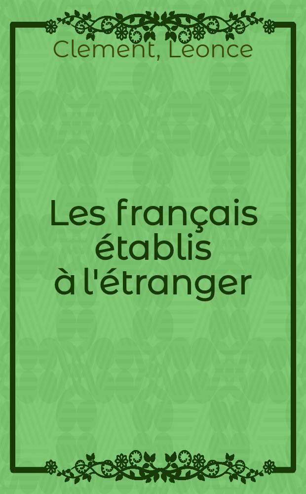 Les français établis à l'étranger