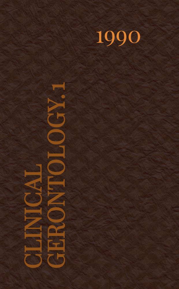 Clinical gerontology. 1 : Mental health concultation in nursing homes