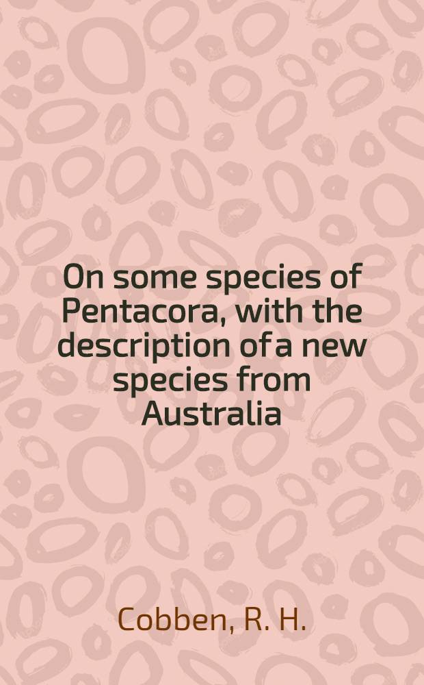 On some species of Pentacora, with the description of a new species from Australia (Heteroptera, Saldidae)
