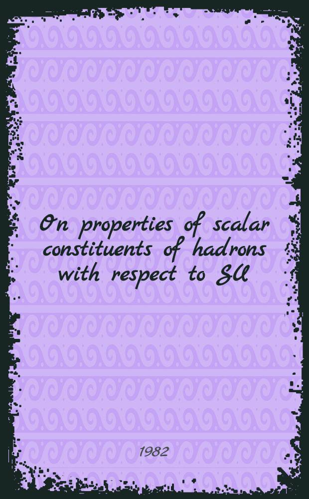 On properties of scalar constituents of hadrons with respect to SU(2)_L×U(1)-group