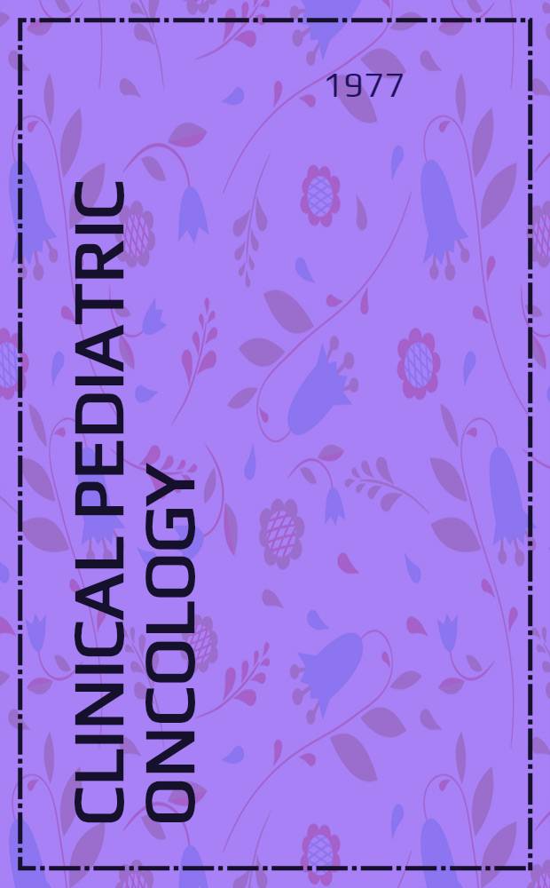 Clinical pediatric oncology